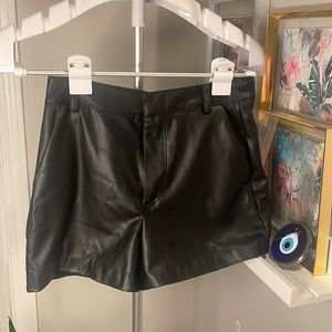 Black Zara leather shorts (size xs)